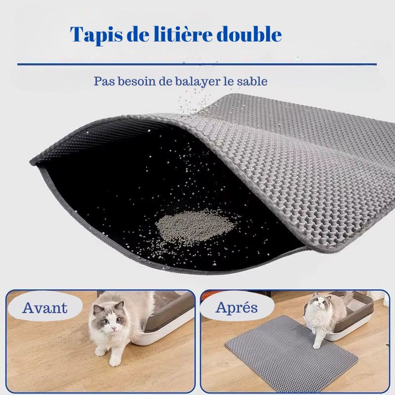 Tapis de litière pour chat innovant et pratique