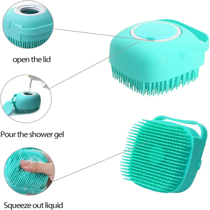 🛁 Brosse de Bain en Silicone pour Animaux – Nettoyage, Massage & Soin en Un Seul Geste ! 🐶🐱